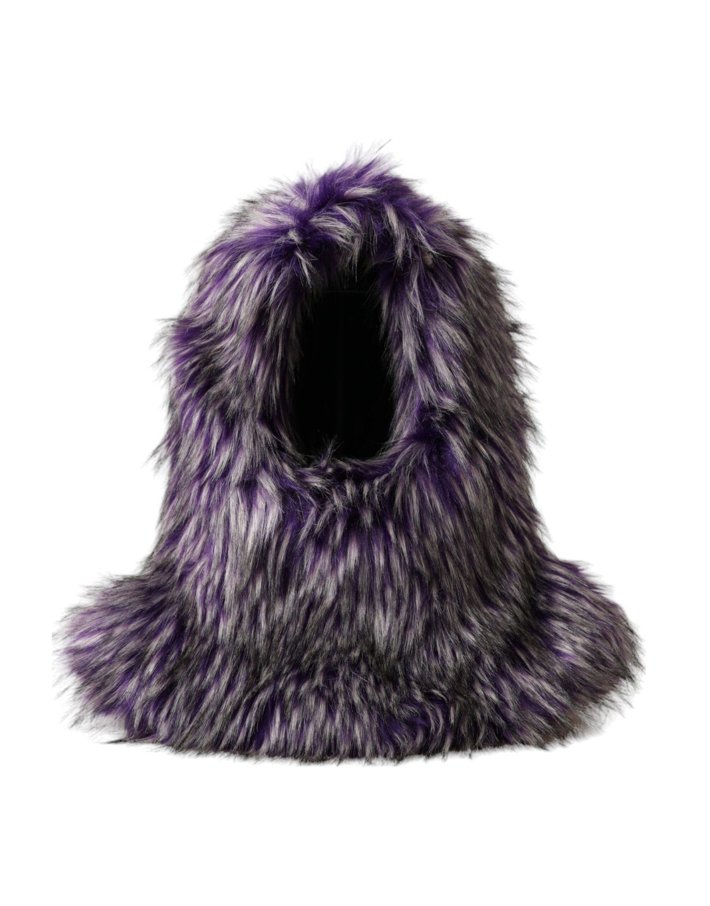 Dolce & Gabbana Purple Faux Fur Whole Head Wrap Hat Dolce & Gabbana