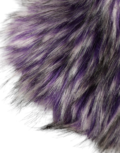 Dolce & Gabbana Purple Faux Fur Whole Head Wrap Hat Dolce & Gabbana