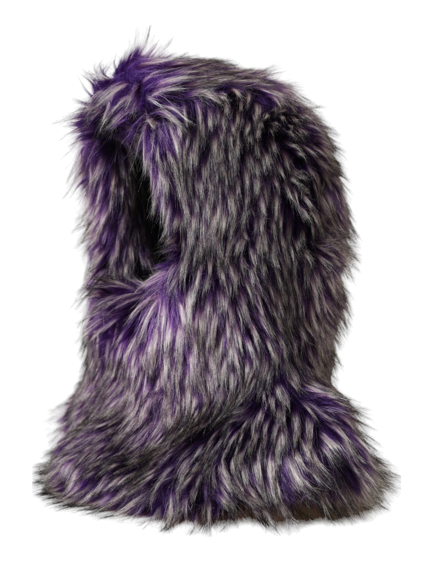 Dolce & Gabbana Purple Faux Fur Whole Head Wrap Hat Dolce & Gabbana