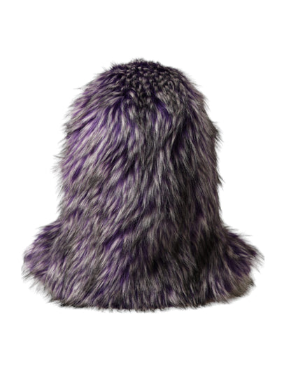 Dolce & Gabbana Purple Faux Fur Whole Head Wrap Hat Dolce & Gabbana