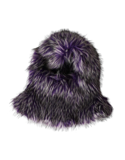 Dolce & Gabbana Purple Faux Fur Whole Head Wrap Hat Dolce & Gabbana