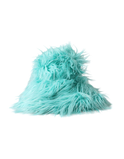 Dolce & Gabbana Mint Green Acrylic Fur Womens Bucket Hat Dolce & Gabbana