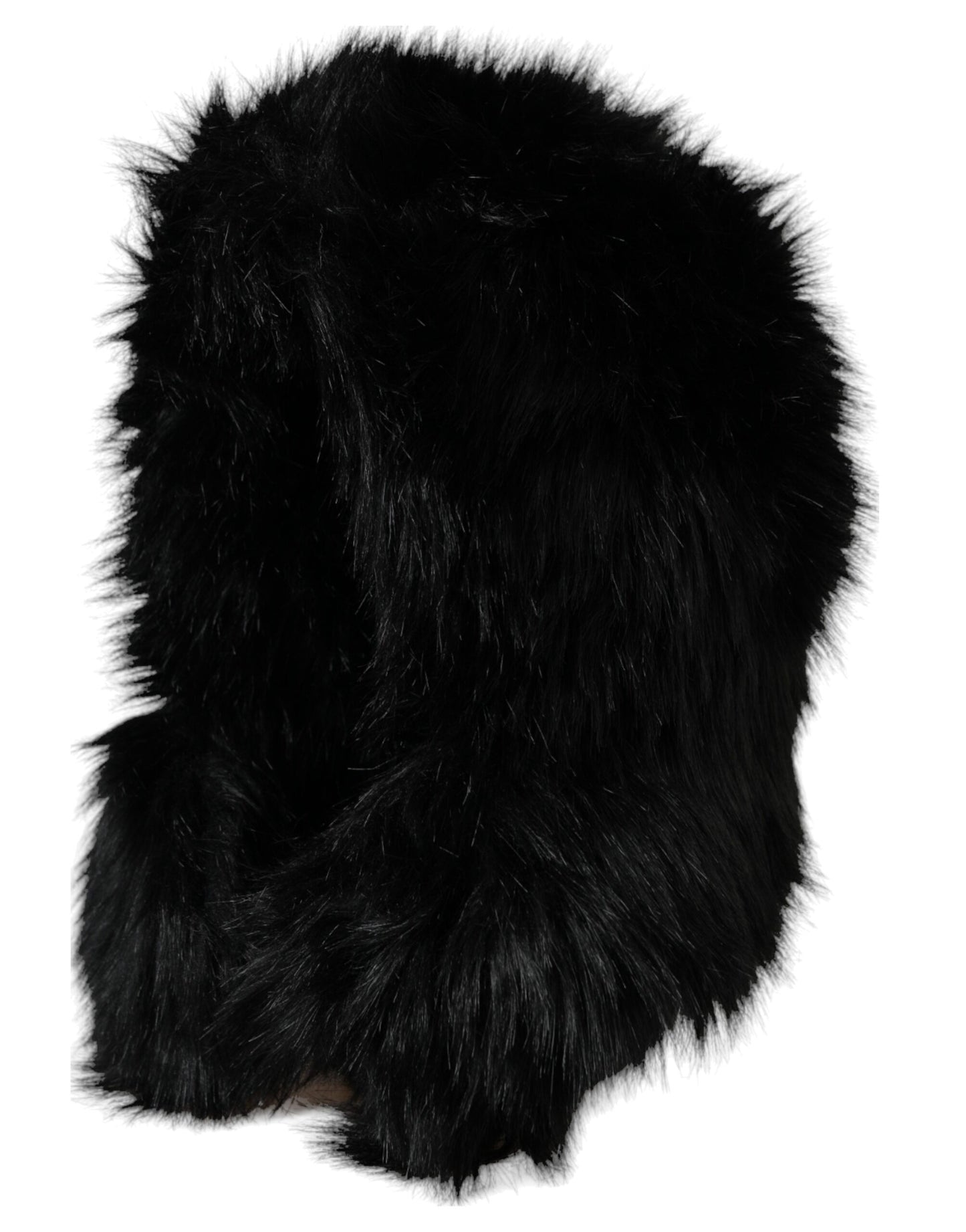 Dolce & Gabbana Black Faux Fur Whole Head Wrap Hat Dolce & Gabbana