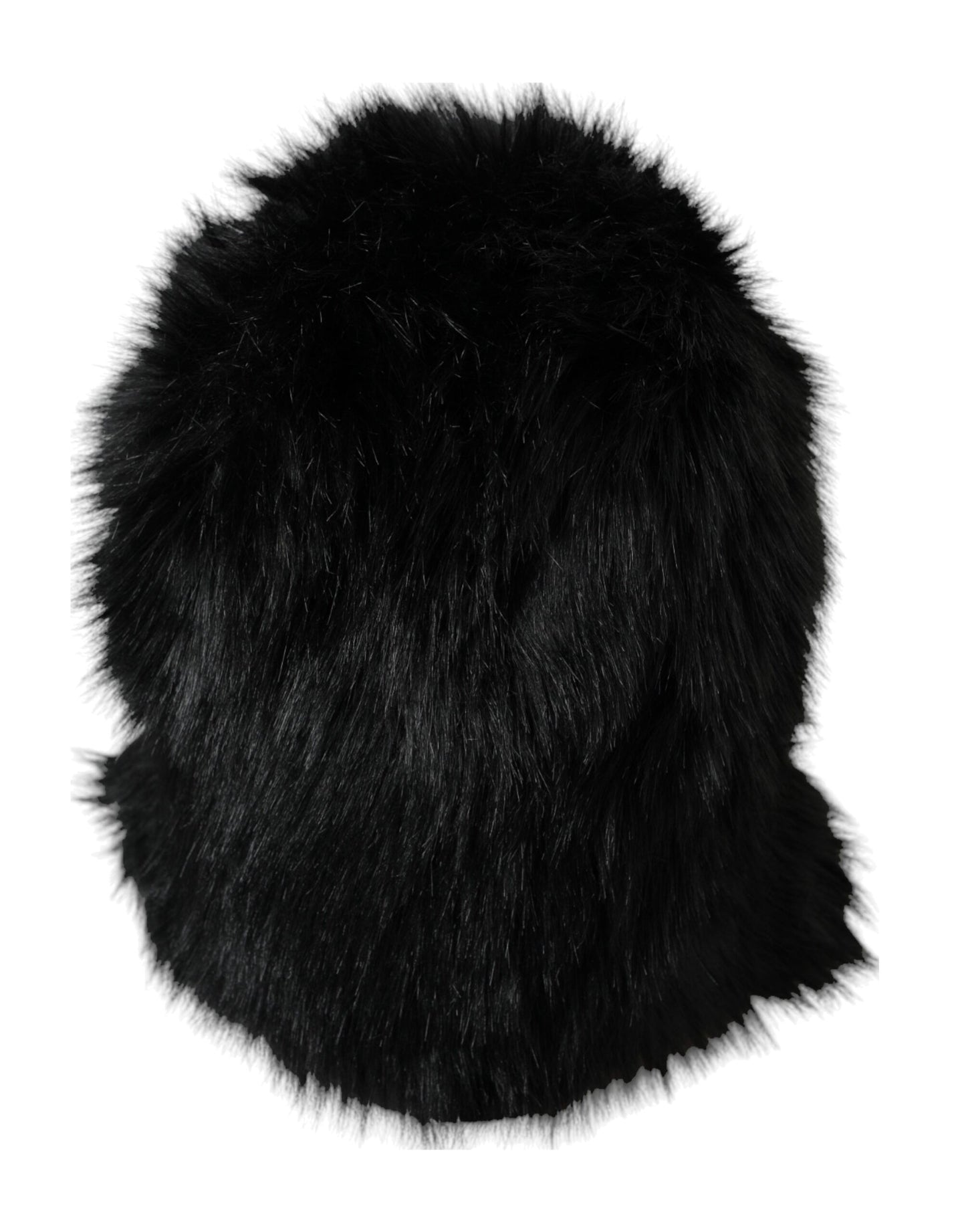 Dolce & Gabbana Black Faux Fur Whole Head Wrap Hat Dolce & Gabbana