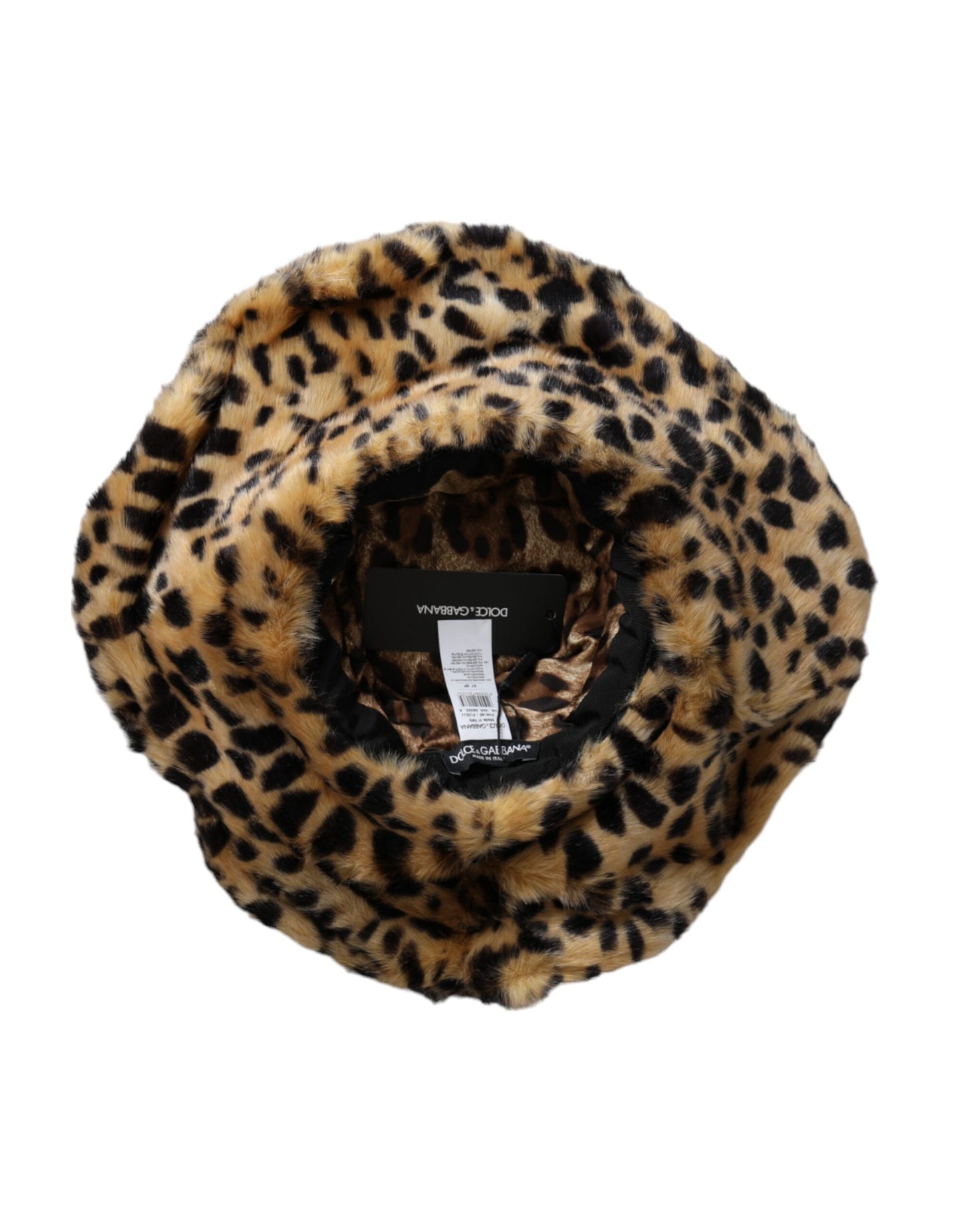 Dolce & Gabbana Brown Leopard Fur Women Bucket Hat Dolce & Gabbana