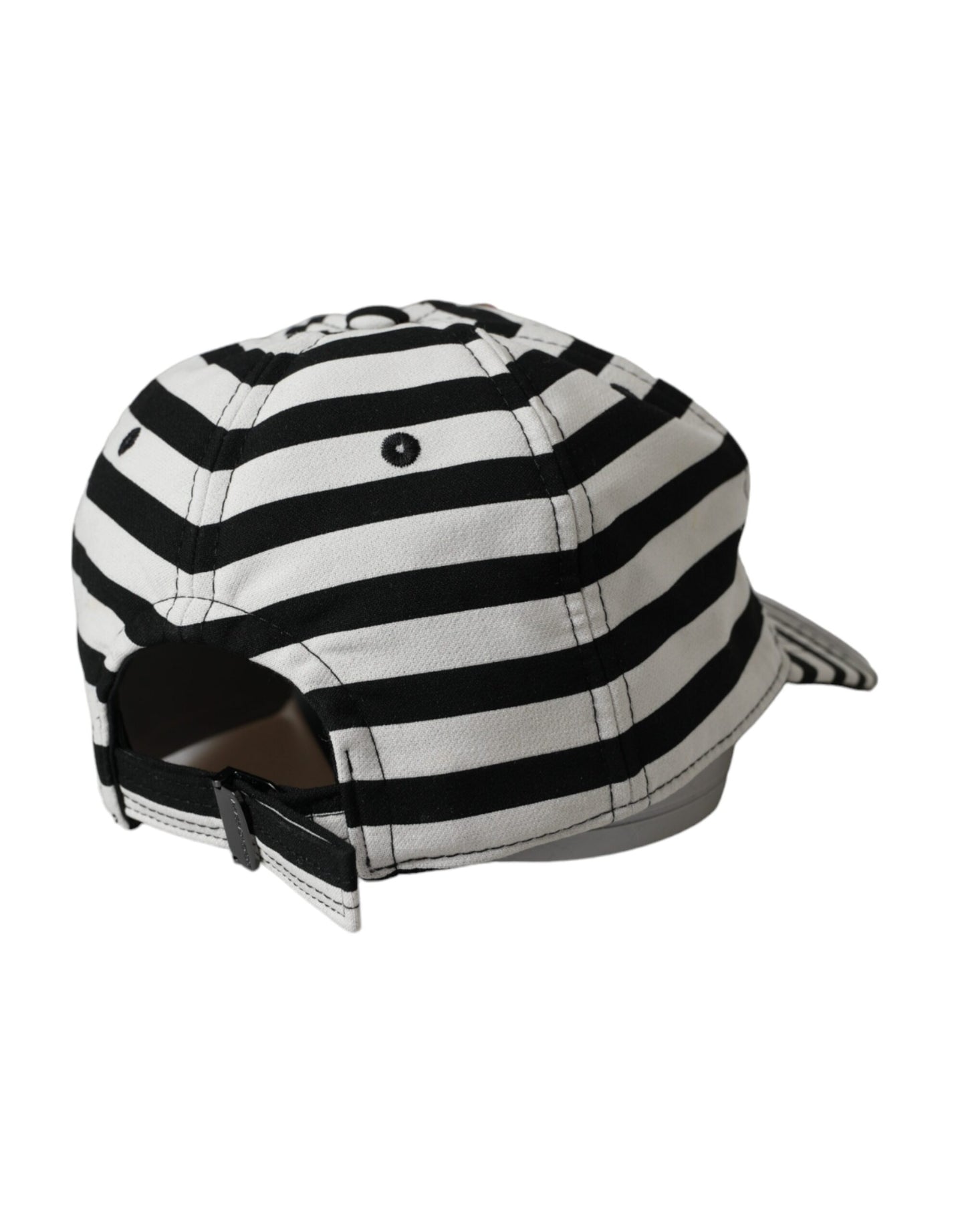 Dolce & Gabbana Black White Stripe Amore Heart Applique Baseball Hat Dolce & Gabbana