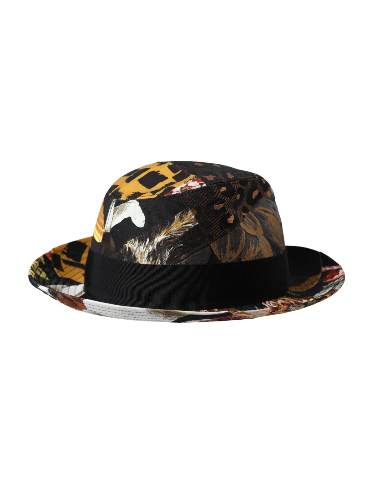 Dolce & Gabbana Multicolor Patchwork Women Fedora Wide Brim Hat Dolce & Gabbana