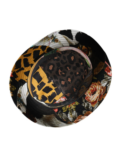 Dolce & Gabbana Multicolor Patchwork Women Fedora Wide Brim Hat Dolce & Gabbana