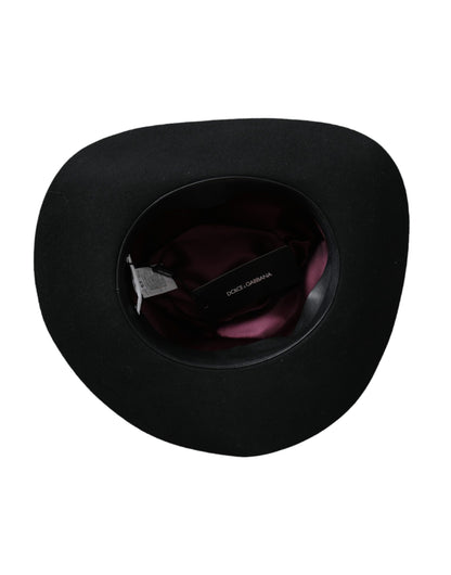 Dolce & Gabbana Black Rabbit Fedora Trilby Women Hat Dolce & Gabbana