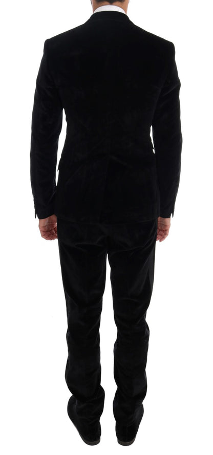 Dolce & Gabbana Elegant Black Slim Fit Three-Piece Suit Dolce & Gabbana