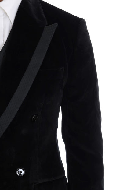 Dolce & Gabbana Elegant Black Slim Fit Three-Piece Suit Dolce & Gabbana