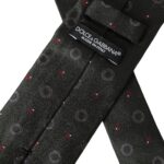 Dolce & Gabbana Dark Gray 100% Silk Fantasy Adjustable Men Tie