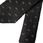 Dolce & Gabbana Black Silk Branded Logo Adjustable Men Tie