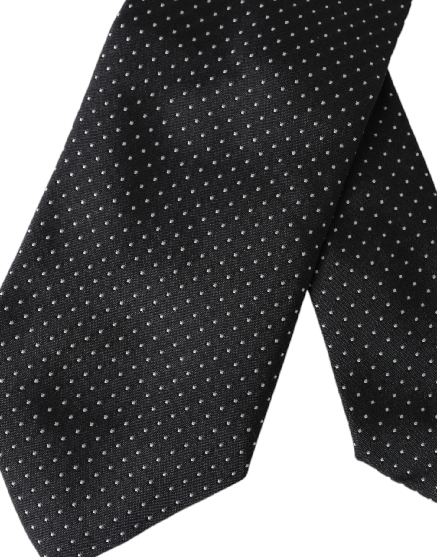 Dolce & Gabbana Black Polka Dot Silk Adjustable Men Tie Dolce & Gabbana