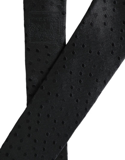 Dolce & Gabbana Black Polka Dot Silk Adjustable Men Tie Dolce & Gabbana