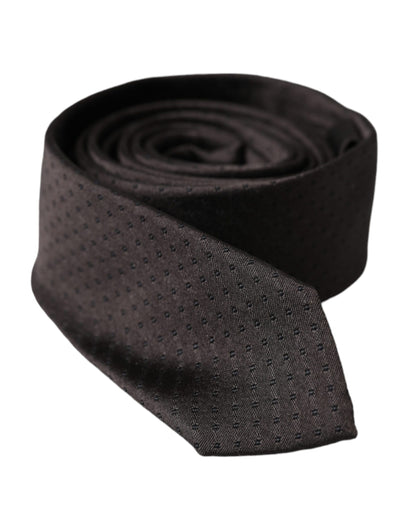 Dolce & Gabbana Black Patterned Silk Adjustable Men Tie Dolce & Gabbana