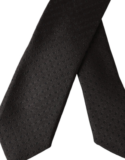 Dolce & Gabbana Black Patterned Silk Adjustable Men Tie Dolce & Gabbana