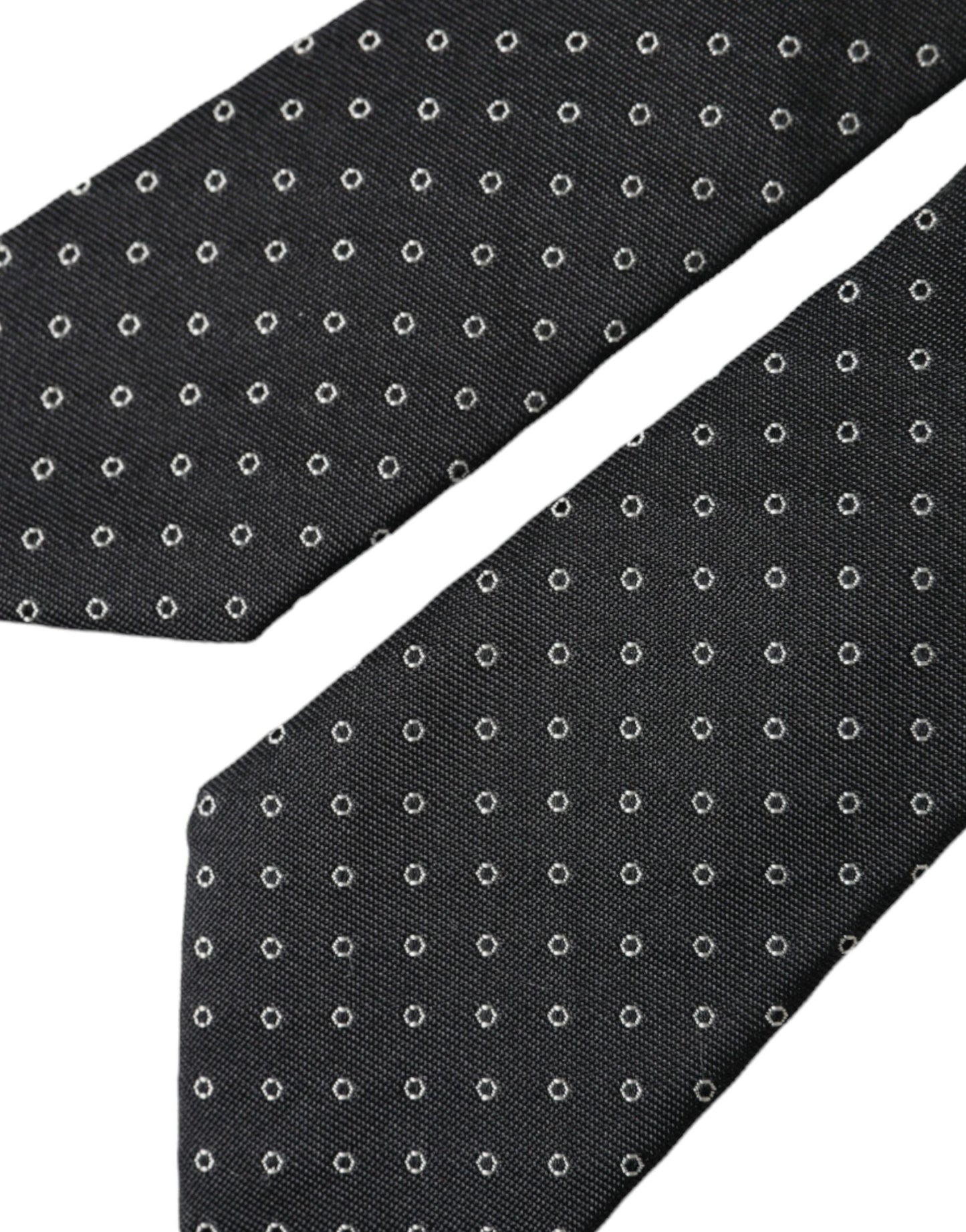 Dolce & Gabbana Black Circle Fantasy Adjustable Necktie Men Tie Dolce & Gabbana