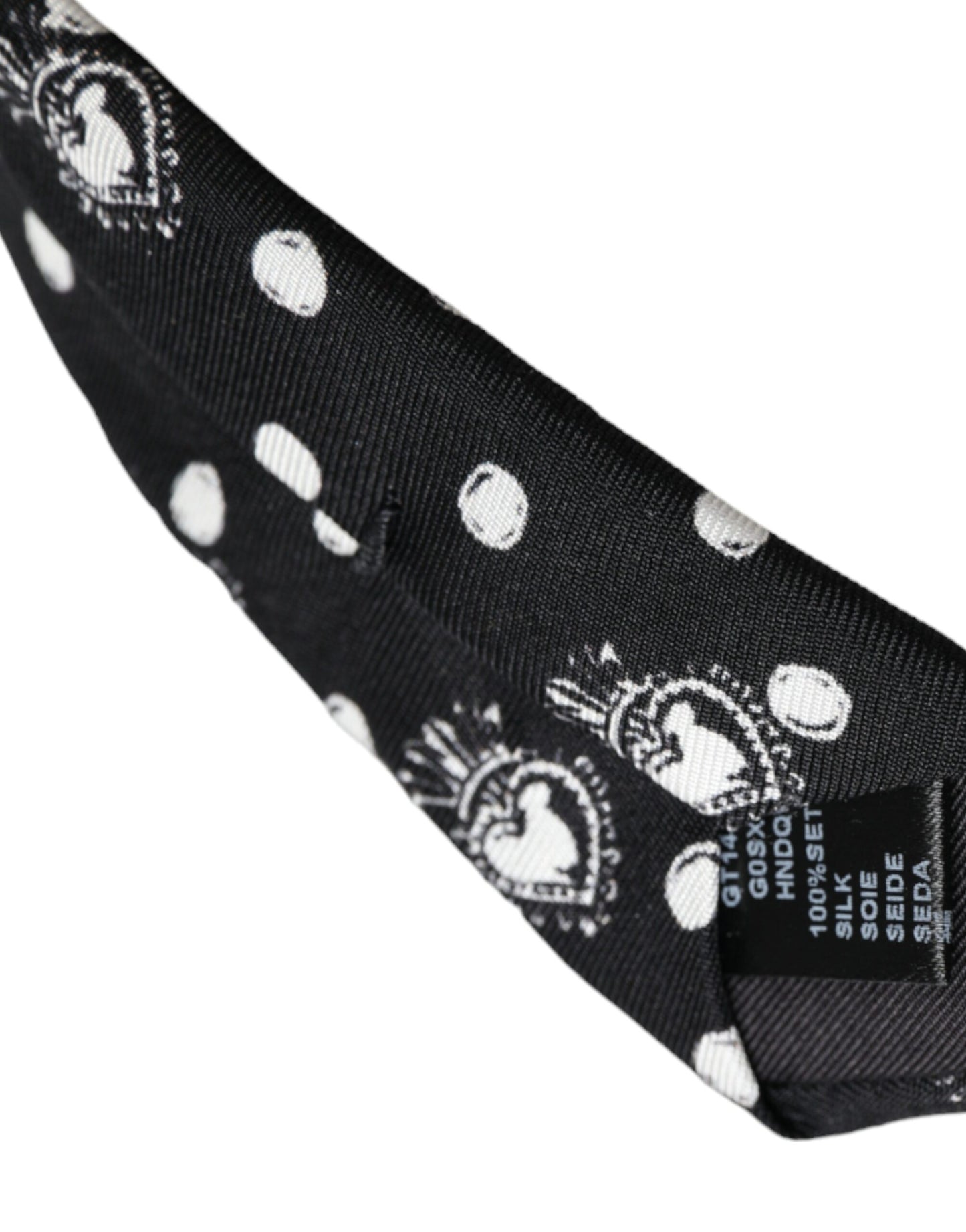 Dolce & Gabbana Black Heart Polka Dot Adjustable Tie Dolce & Gabbana