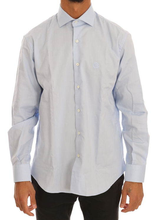 Cavalli Light Blue Cotton Dress Shirt Cavalli