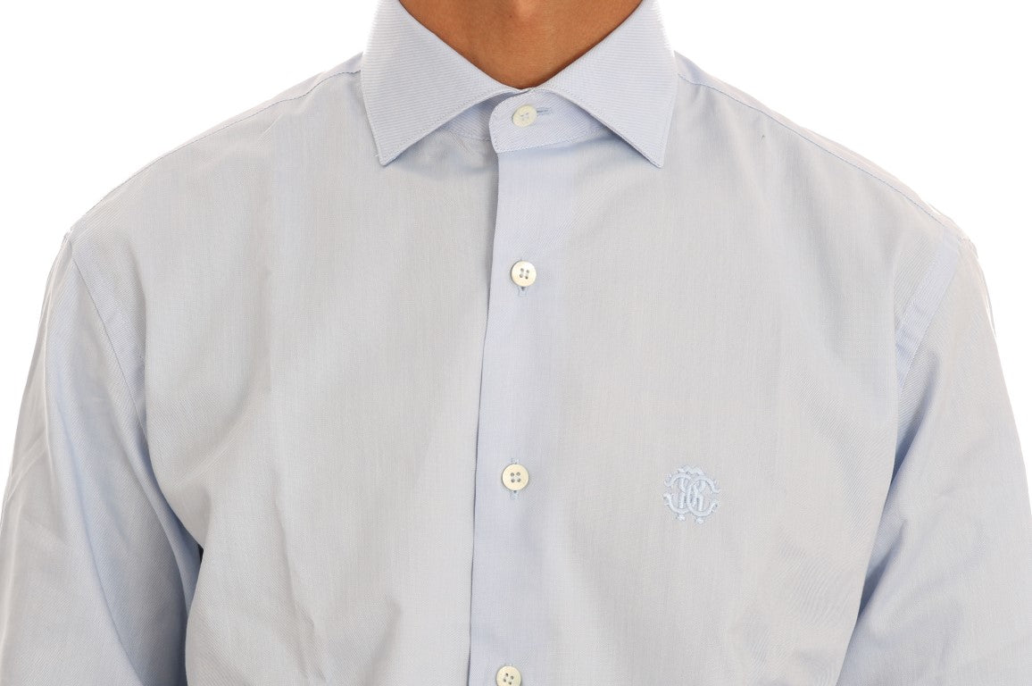 Cavalli Light Blue Cotton Dress Shirt Cavalli