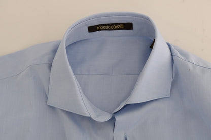 Cavalli Light Blue Cotton Dress Shirt Cavalli