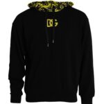 Dolce & Gabbana Black Logo Cotton Hooded Sweatshirt Sweater Dolce & Gabbana