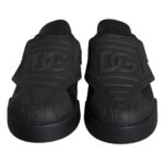 Dolce & Gabbana Black Leather Slip On Low Top Sneakers Shoes Dolce & Gabbana