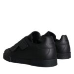 Dolce & Gabbana Black Leather Slip On Low Top Sneakers Shoes Dolce & Gabbana