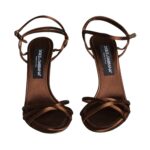 Dolce & Gabbana Bronze Ankle Strap Stiletto High Heels Sandals Shoes Dolce & Gabbana