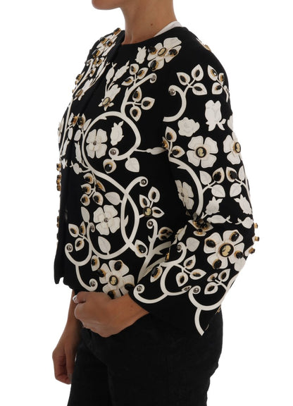 Dolce & Gabbana Floral Embroidered Crystal Wool Coat Jacket Dolce & Gabbana