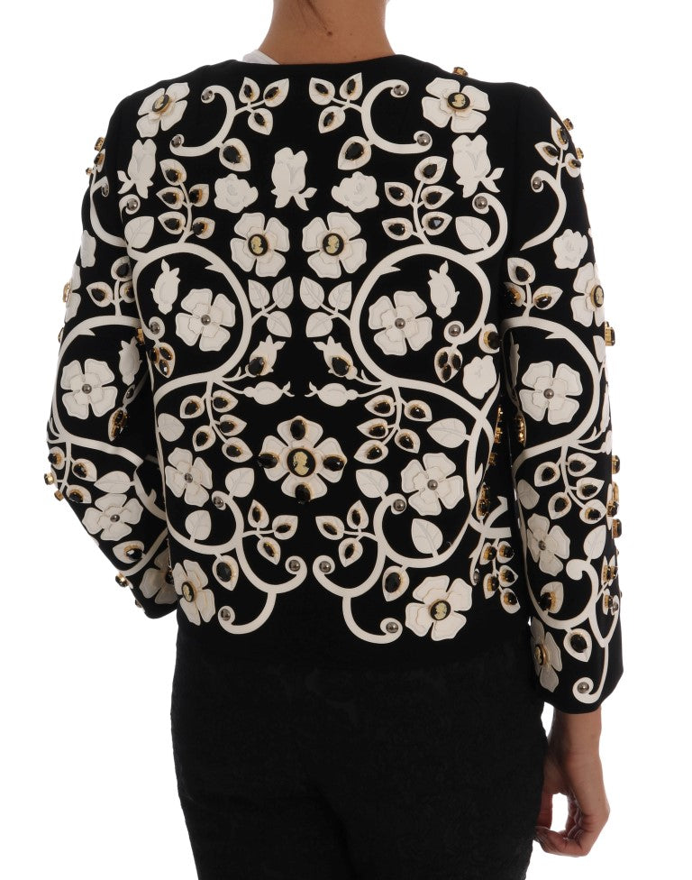 Dolce & Gabbana Floral Embroidered Crystal Wool Coat Jacket Dolce & Gabbana