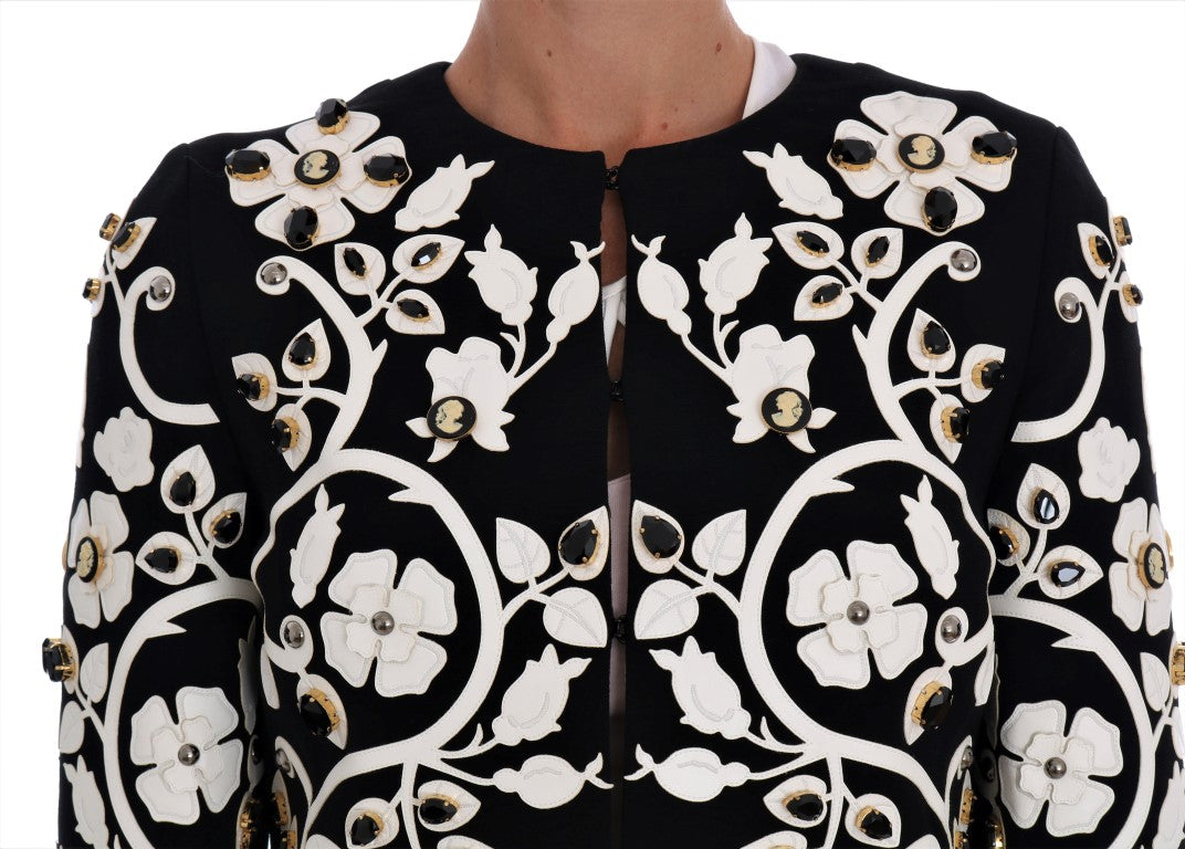 Dolce & Gabbana Floral Embroidered Crystal Wool Coat Jacket Dolce & Gabbana