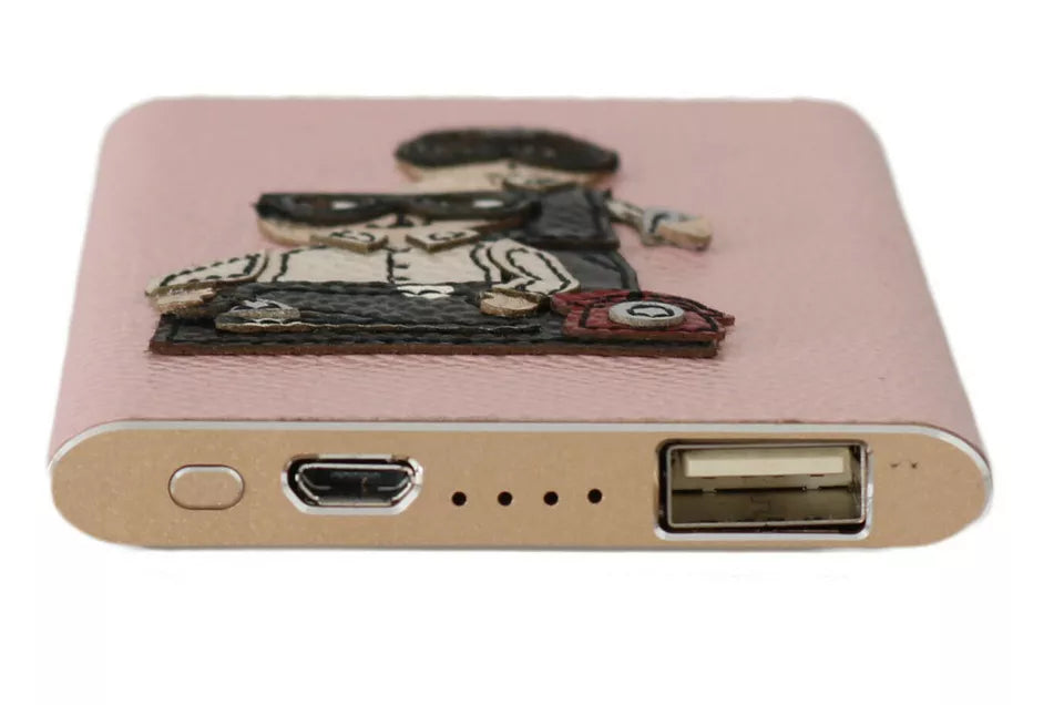 Dolce & Gabbana Chic Pink Leather Power Bank Dolce & Gabbana