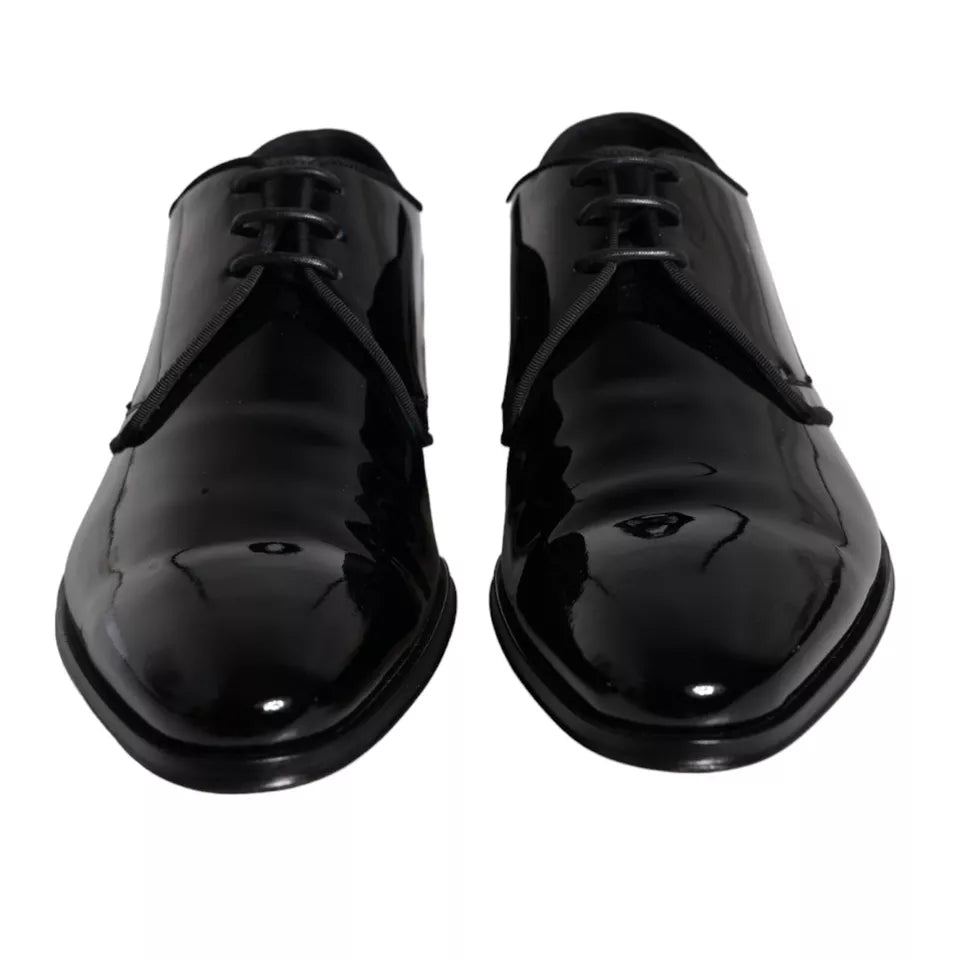 Dolce & Gabbana Black Calfskin Leather Derby Men Dress Shoes Dolce & Gabbana