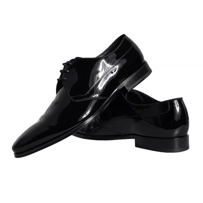 Dolce & Gabbana Black Calfskin Leather Derby Men Dress Shoes Dolce & Gabbana