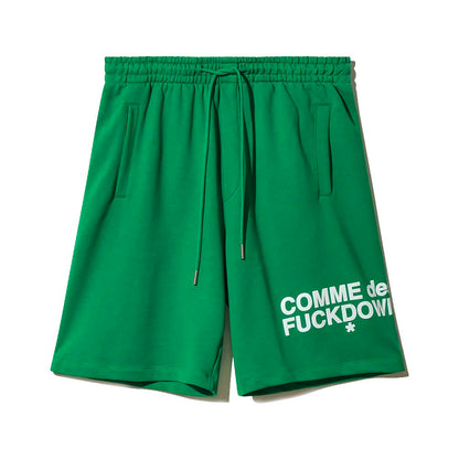 Comme Des Fuckdown Green Cotton Short Comme Des Fuckdown