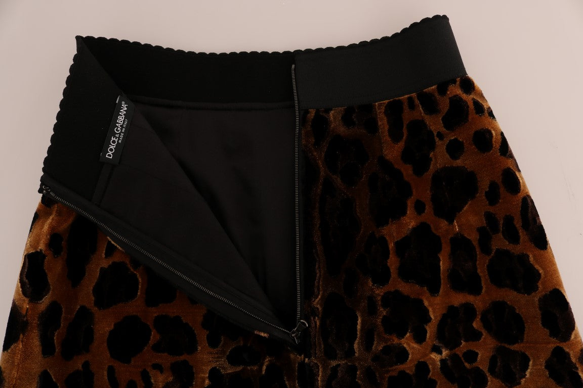 Dolce & Gabbana Elegant Leopard Print A-Line Skirt Dolce & Gabbana