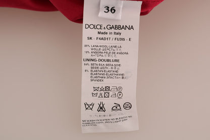 Dolce & Gabbana Elegant Pink Wool A-Line Knee-Length Skirt Dolce & Gabbana