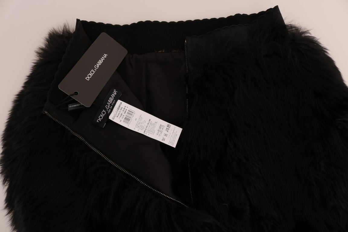 Dolce & Gabbana Exquisite Black Mink Fur Mini Shorts Dolce & Gabbana