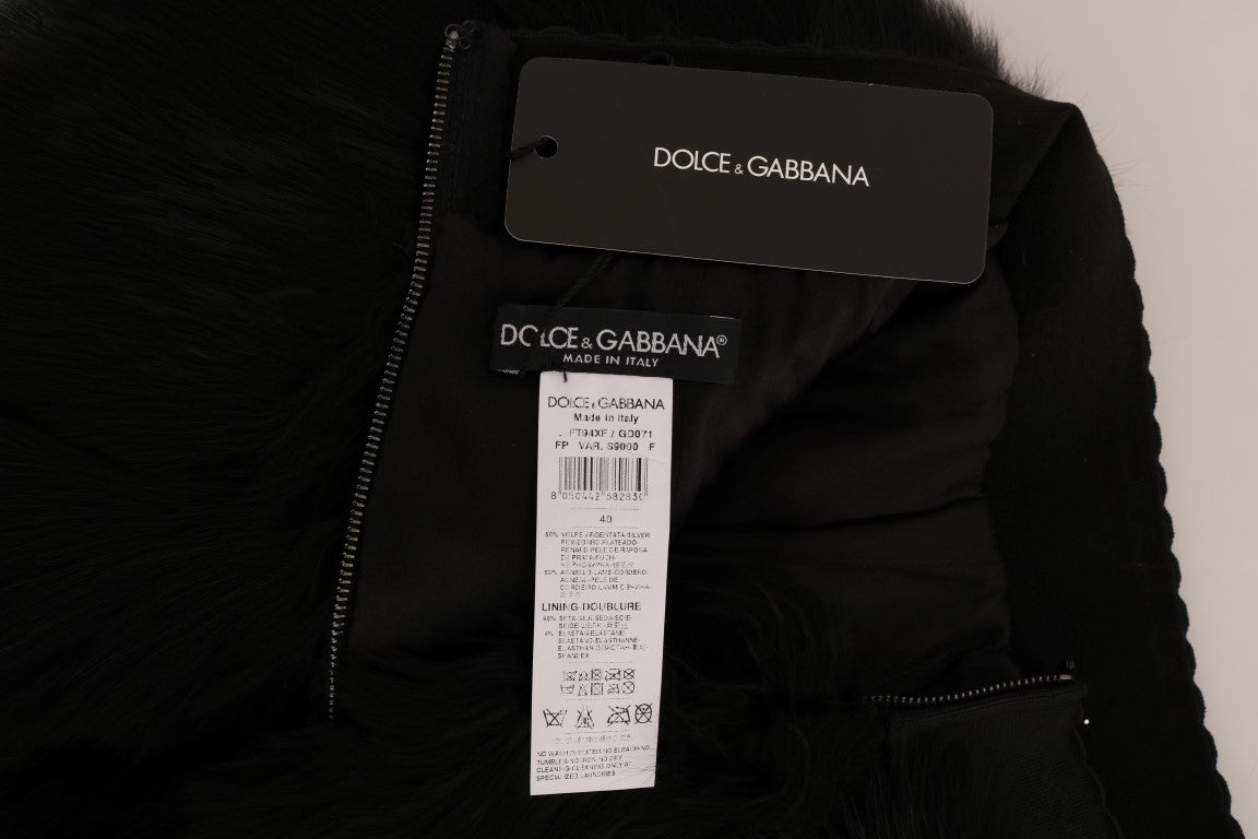 Dolce & Gabbana Elegant Black Fur Mini Shorts Hot Pants Dolce & Gabbana