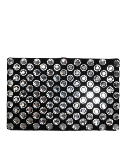 Dolce & Gabbana Black Velvet Crystal Clutch Evening Party Purse Bag Dolce & Gabbana