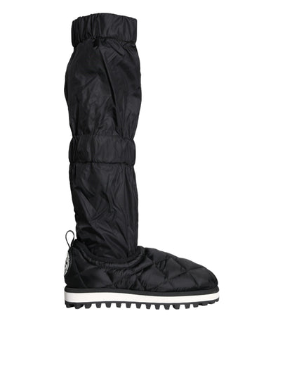 Dolce & Gabbana Black Quilted High Top Boots Sneakers Shoes Dolce & Gabbana