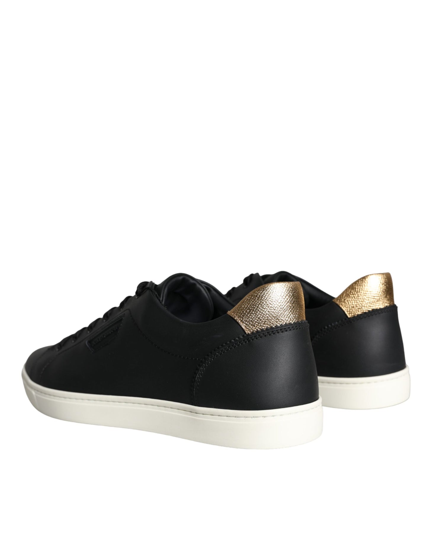 Dolce & Gabbana Black Leather Portofino Low Top Sneakers Shoes Dolce & Gabbana