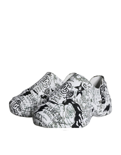 Dolce & Gabbana White Black Graffiti Daymaster Sneakers Shoes Dolce & Gabbana