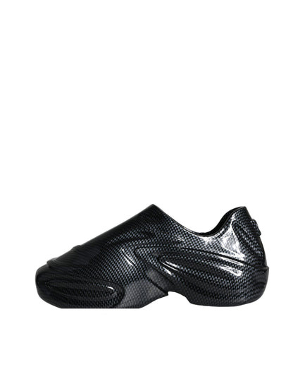 Dolce & Gabbana Black Foiled Rubber Toy Low Top Men Sneakers Shoes Dolce & Gabbana