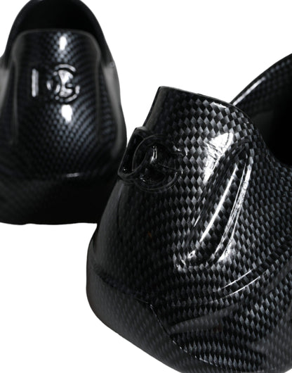 Dolce & Gabbana Black Foiled Rubber Toy Low Top Men Sneakers Shoes Dolce & Gabbana