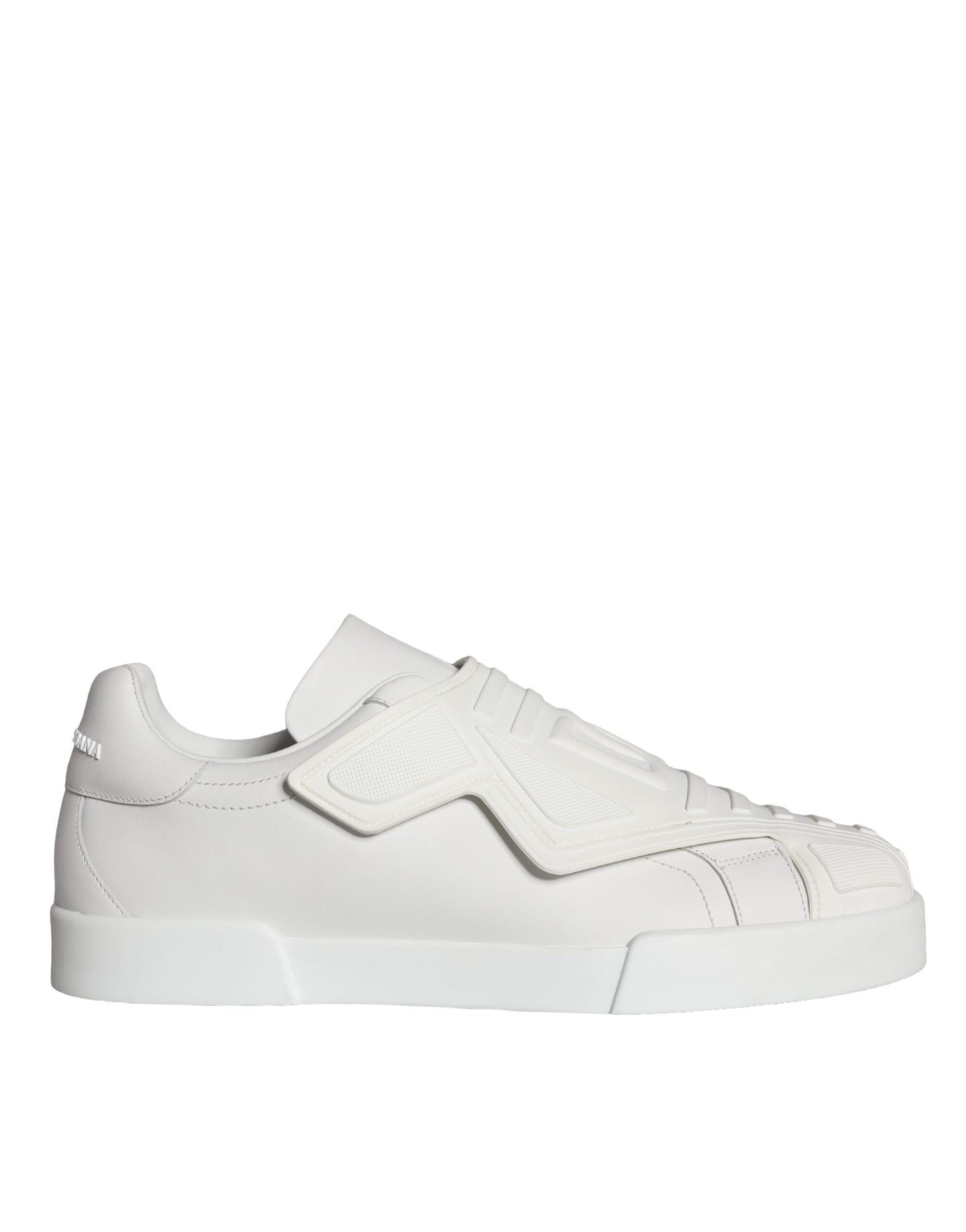 Dolce & Gabbana White Leather Slip On Low Top Sneakers Shoes Dolce & Gabbana