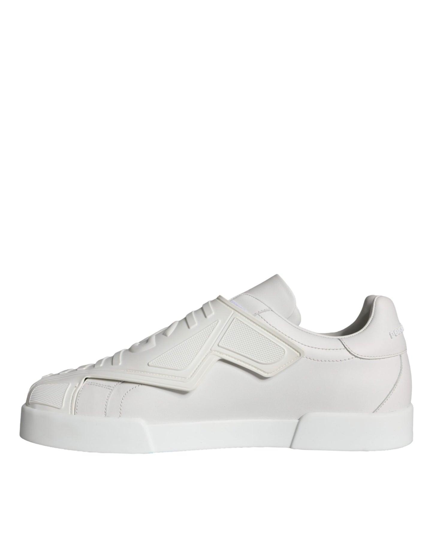 Dolce & Gabbana White Leather Slip On Low Top Sneakers Shoes Dolce & Gabbana