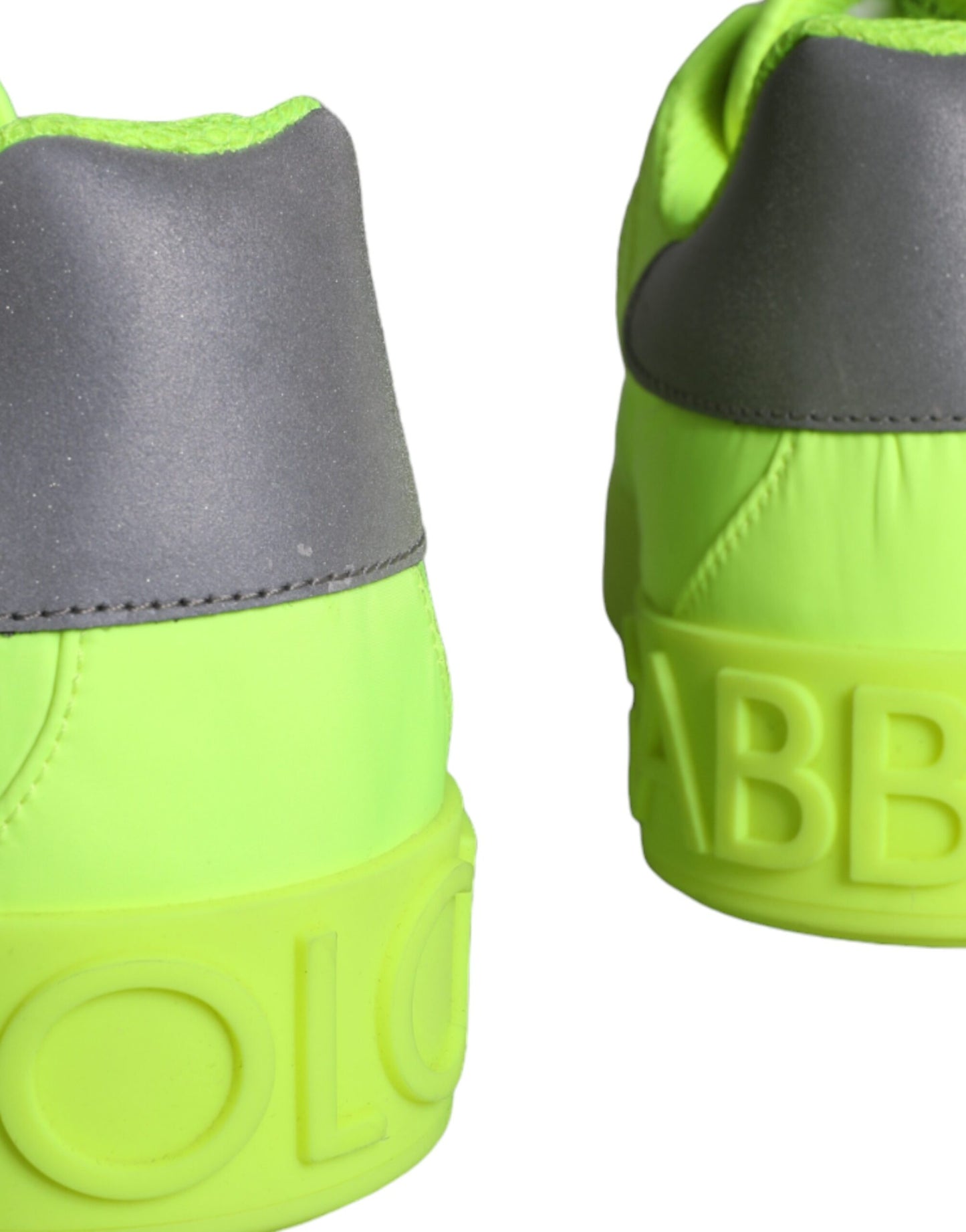 Dolce & Gabbana Neon Green Logo Tape Low Top Sneakers Shoes Dolce & Gabbana